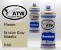 Preview: Nissan, Bronze Gray Metallic, KX0: 400ml Sprühdose + 400ml Klarlack - Set, von ATW Autoteile West.